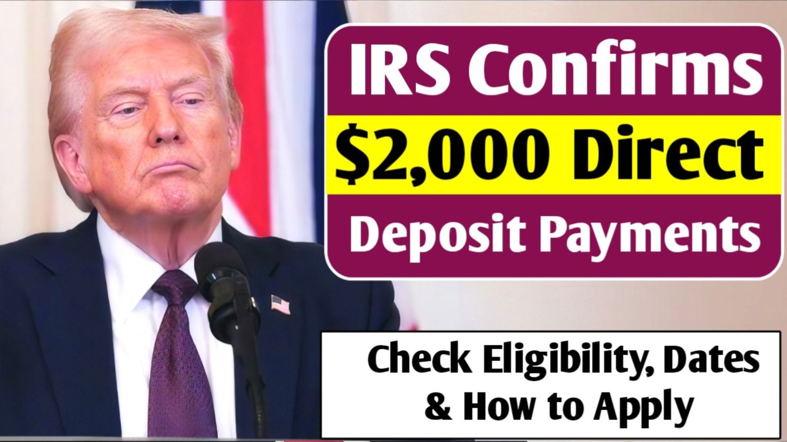 IRS Confirms $2,000 Direct Deposit Payments for November 2025 – Eligibility, Dates & How to Apply